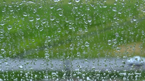 Rain Raining Against The Window On A Rainy Day Stock Footage 240755344