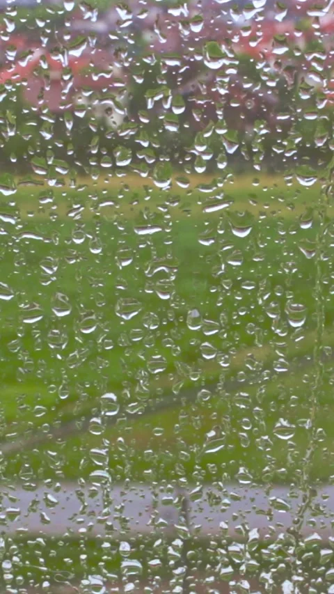 Rain Raining Against The Window On A Rainy Day Video stock 244051182