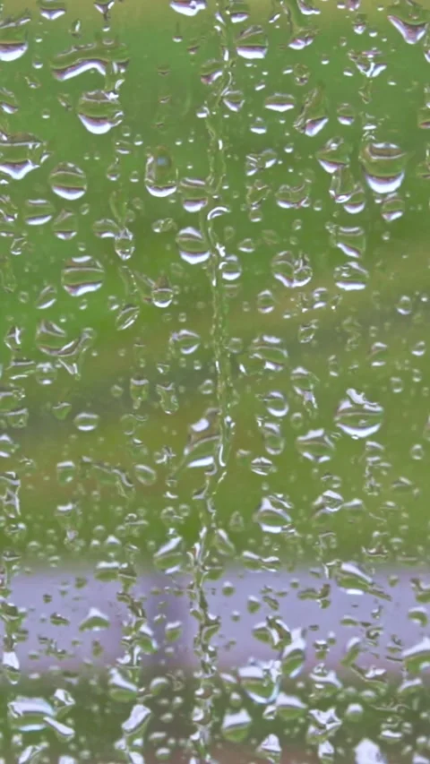 Rain Raining Against The Window On A Rainy Day Stock Footage 244051260
