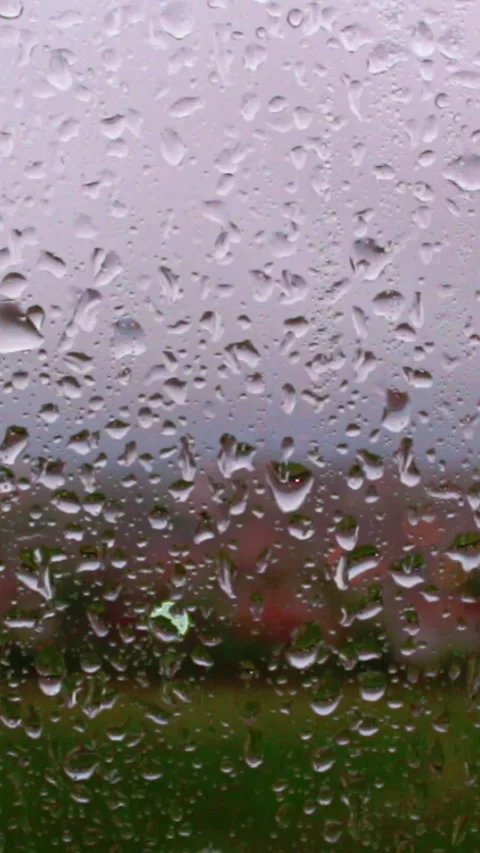 Rain Raining Against The Window On A Rainy Day Video stock 244051316