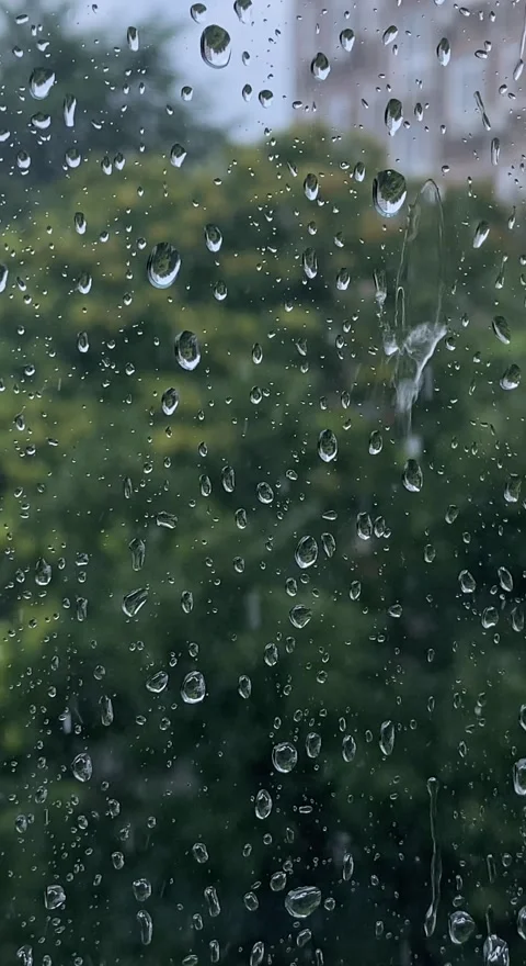Rain Raining Against The Window On A Rainy Day Stock Footage 292155339