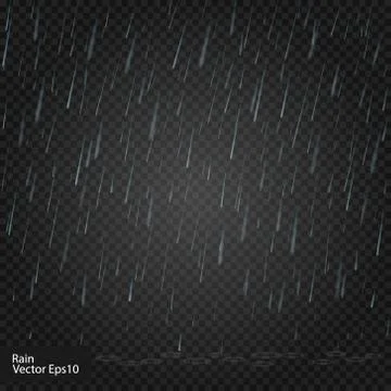 Rain. Really transparent effect. Vector illustration Stock Illustration