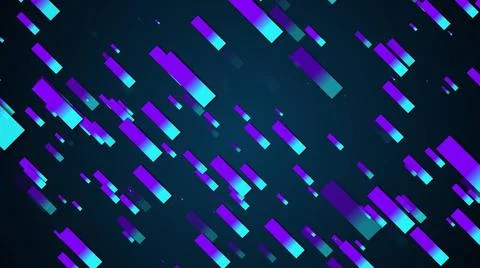 Rain rectangular stripes Geometric 3d render lines sweeping in space angle... Stock Photos