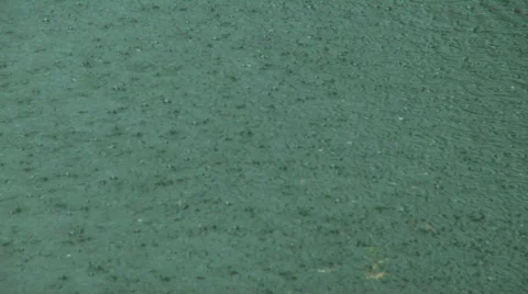 Rain on river Stock Footage 357152