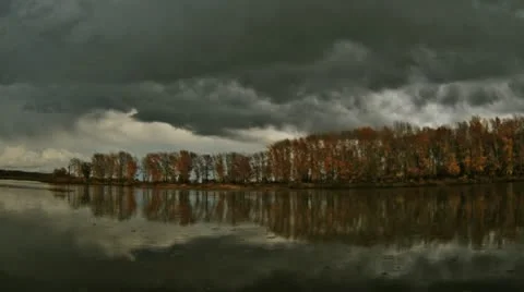 Rain on the river Stock Footage 12325412