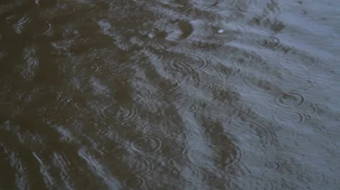 Rain on the river Stock Footage 25849349