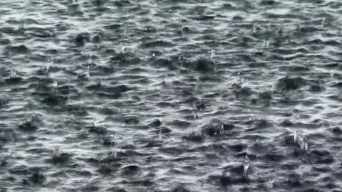 Rain in the river Stock Footage 84967587