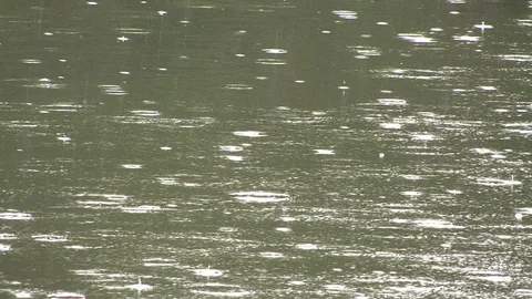 Rain On The River Stock Footage 127409096