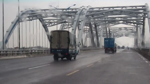 Rain on the road Stock Footage 78259613