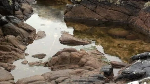Rain on a Rock Pool Stock Footage 44207023