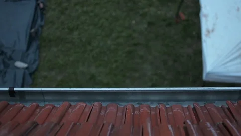 Rain roof Stock Footage 123506917