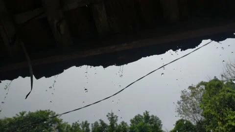 Rain from the roof Stock Footage 208306382
