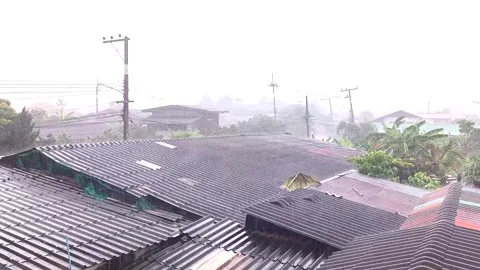 Rain roof1 Stock Footage 315615047