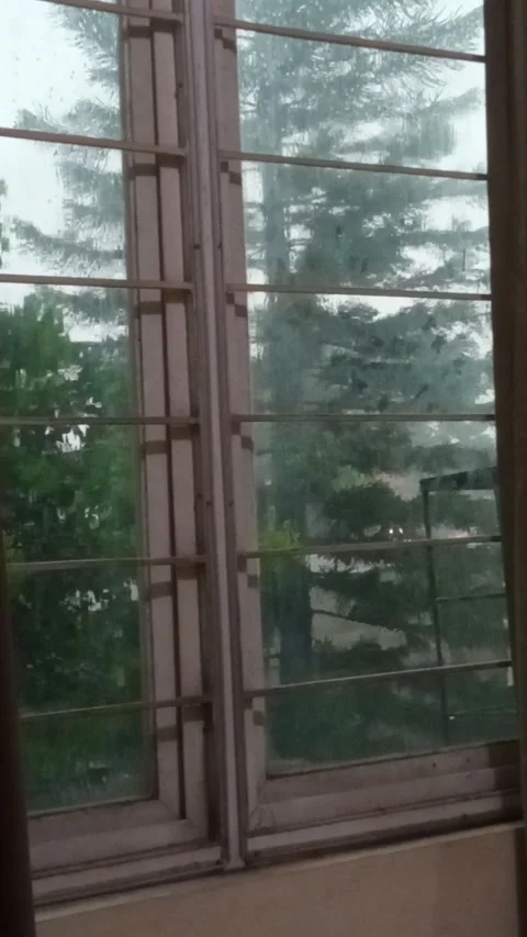 Rain Rrom Window House Boarding Stock Footage 212344015