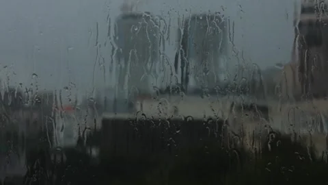 Rain is running down the window Stock Footage 337171938