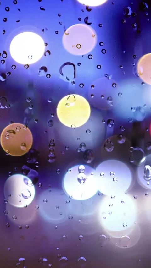 Rain Running Down A Window In A Storm In The City vertical video Stock Footage 277854573
