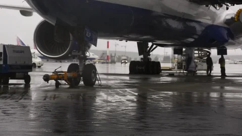 Rain on the runway Stock Footage 95663887