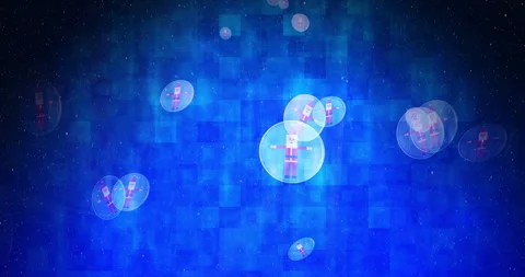 Rain of Santas, blue happy background, Christmas element Stock Footage 255171265