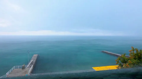 Rain at sea Stock Footage 30370951
