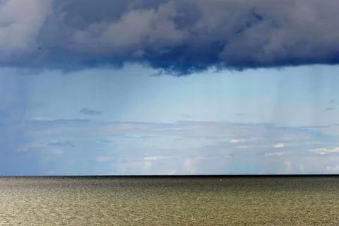 Rain on the sea Foto stock