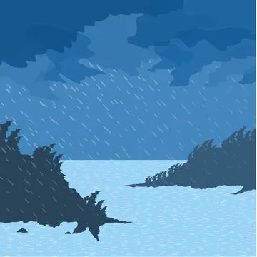 Rain on the sea Stock Photos