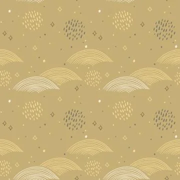 Rain seamless pattern abstract scales, rain, sky clouds stars, simple Nature  Stock Illustration