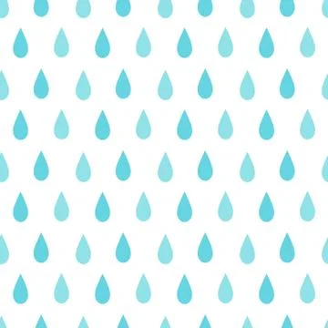 Rain seamless pattern. Flat design vector background Stock Illustration