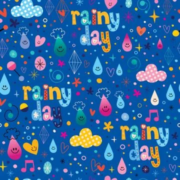 Rain seamless pattern Illustrazione stock