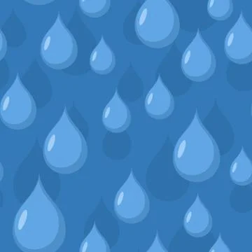 Rain seamless pattern. Vector background of Blue water drops. Illustrazione stock