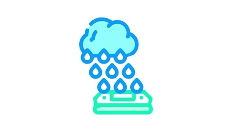 rain sensor color icon animation | Stock Video | Pond5