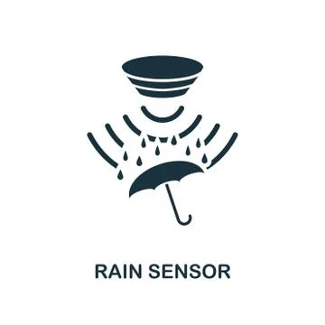 Rain Sensor icon. Monochrome style design from sensors icon collection. UI and Stock Illustration