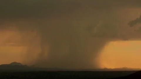 Rain Shafts Sunset Time Lapse Stock Footage