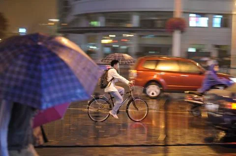 Rain in Shanghai Foto stock