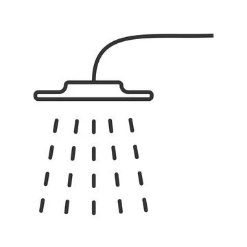 Rain shower icon. Bathroom bathing symbol. Water wash silhouette vector. Stock Illustration