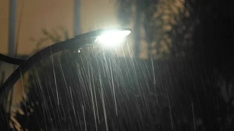 Rain shower at night Stock Footage 160233173