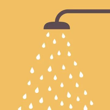 Rain shower with water drop Stock Illustration