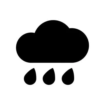 Rain silhouette icon. Heavy rain. Rainy day. Stock Illustration