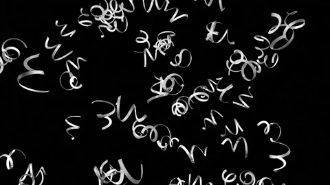 A rain of silver confetti on a black background. Festive video effect. Stock Footage 224546275