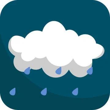 Rain, Simple Icon With  Blue Sky Background Ilustración de archivo