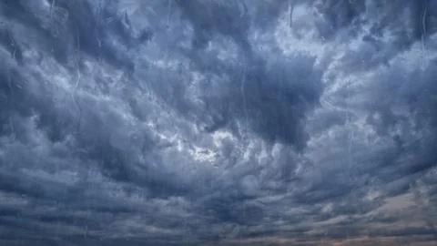Rain on sky with clouds - cute weather bg - photo of nature 스톡 사진