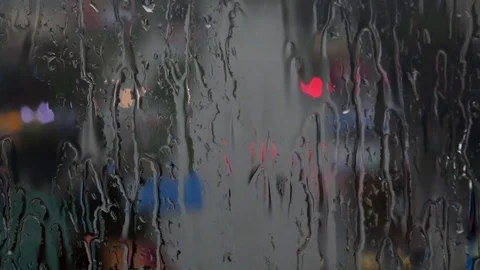 Rain, sleet, darkness, shine lanterns, shadows, shapes. Stock Footage 70265846