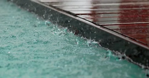 Rain in slow motion, 4k, 30fps Stock Footage 258658230