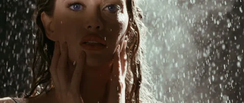 Rain in slow motion with a model portrait 스톡 동영상 243783305