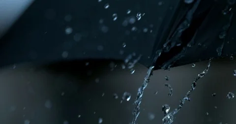 Rain slow motion umbrella Video stock 84466041