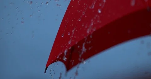 Rain slow motion umbrella Video stock 84467557