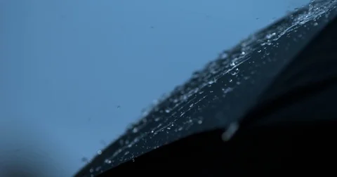 Rain slow motion umbrella Video stock 84468944