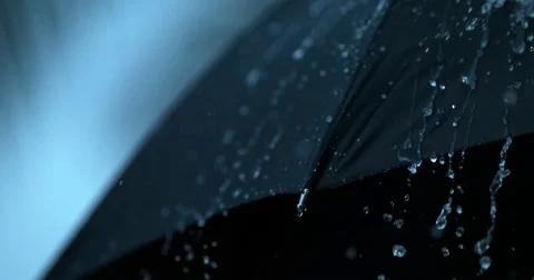 Rain slow motion umbrella Video stock 84469322