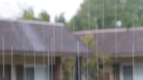 Rain on slowshutter Stock Footage 76154738