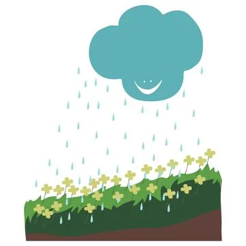Rain in the Soil Stock Illustration