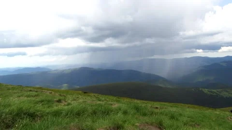 The rain somewhere in the mountains Stock Footage 68803953